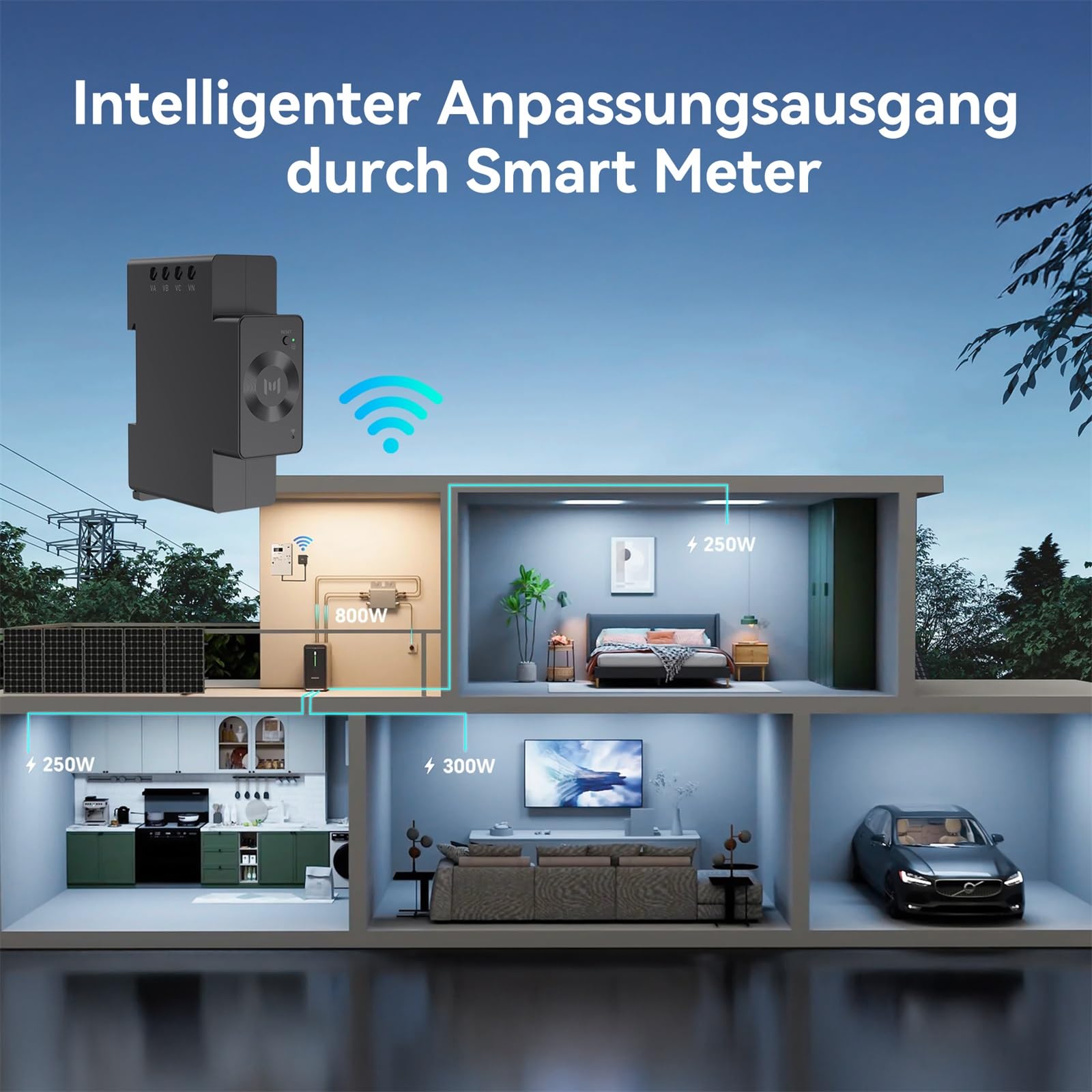 B2500 Speicher für Balkonkraftwerk 2025 Letzte Upgrade-Version 0% VAT, MARSTEK 1600W Solareingang 2240Wh LiFePO4 Akku 6000 Ladezyklen, Erweiterbar auf 8960Wh, IP65 wasserdicht & staubfest