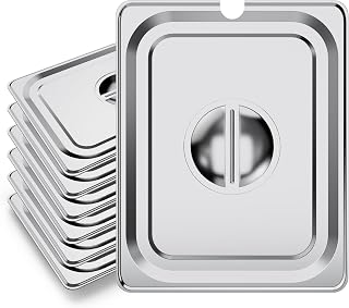 WantJoin Steam Table Hotel Pan Lids - 6 Pack 1/1 1/2 1/3 Full Half Third Size Notched Slotted Cover with Handle for Stainless Steel Metal Tray Set Food Storage Container Commercial Restaurant Warmer