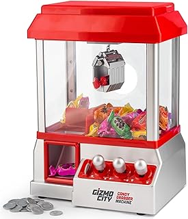 Retro Arcade Candy Grabber Machine with Claw Fairground Joystick Game Sweets Kids Mini Candy Grabber Catcher