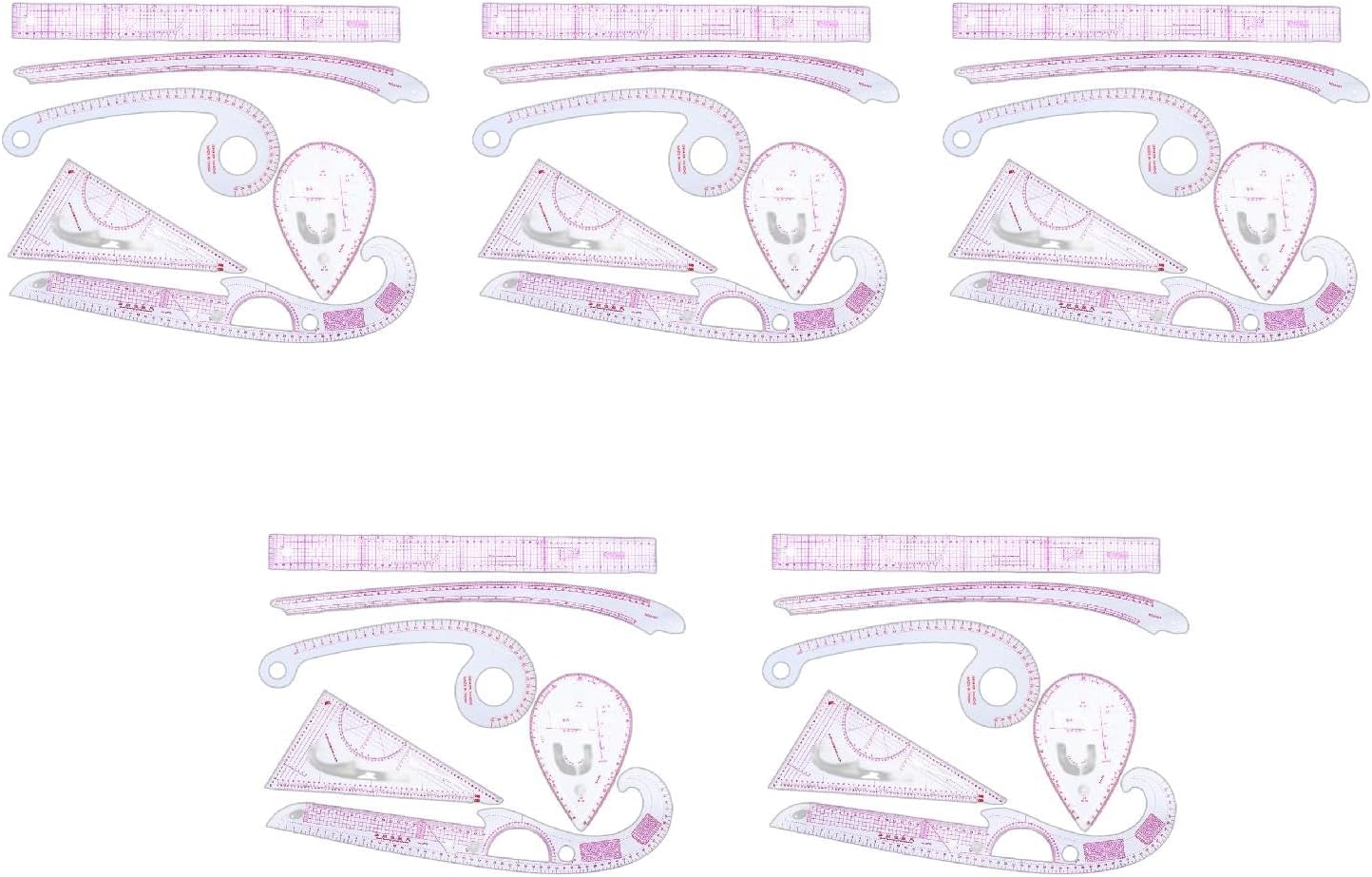 BEIYINAI 6pcs Practical Sewing French Cutting Ruler Measure Dressmaking Tailor Draw Rotary Cutter