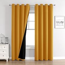 ChrisDowa 100% Blackout Curtains for Bedroom 90 Inches Long 2 Panels Set