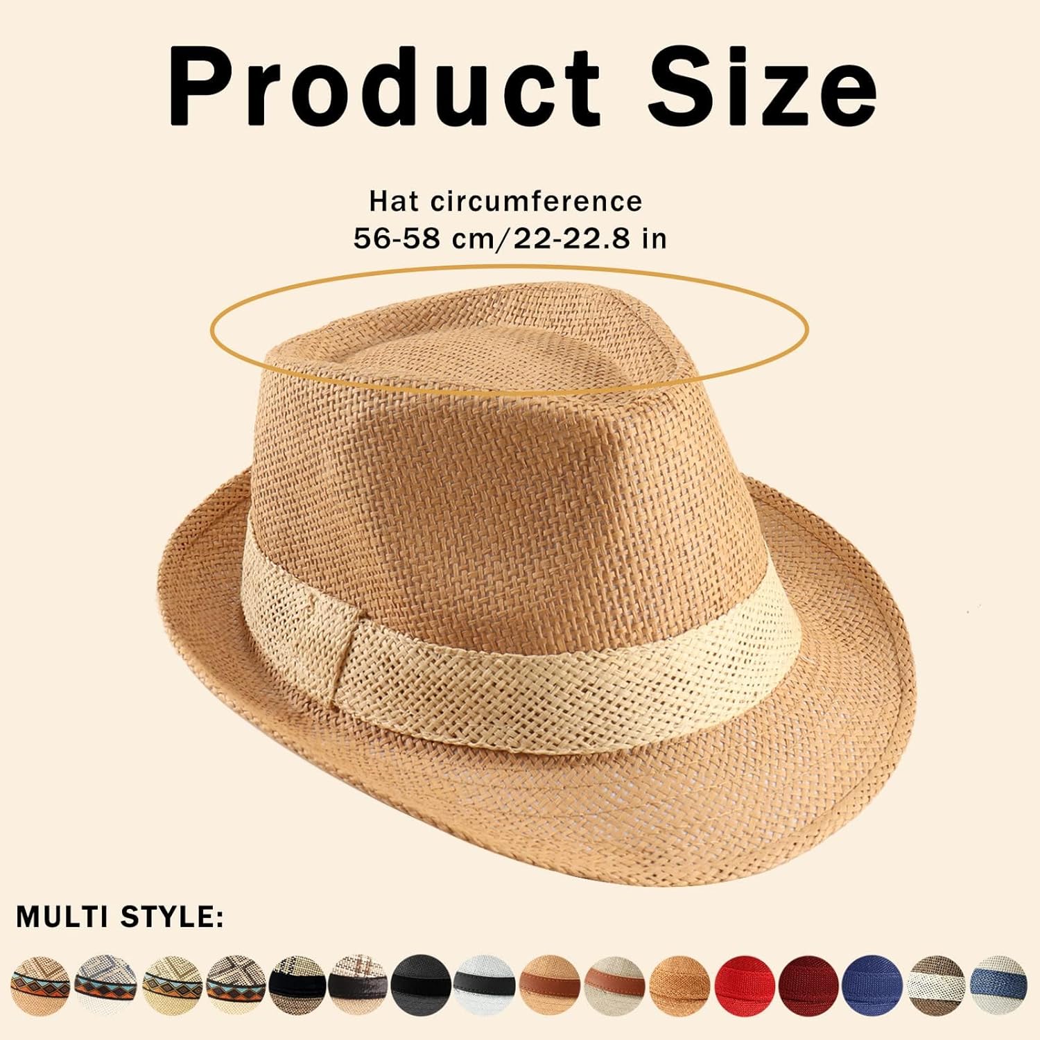 Forwe 4 Pack Straw Fedora Hat for Men Women Short Brim Trilby Hat Classic Panama Summer Beach Sun Hat - Image 4