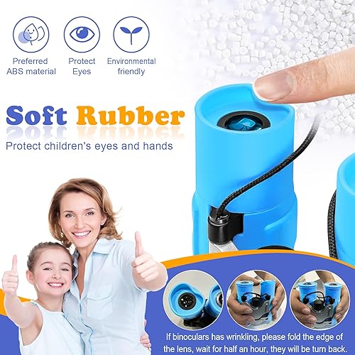 Vista 11 de Binoculares para niños. Los mejores regalos para los niños de 3 a 12 años. Binoculares de juguete para Niños Niñas, Óptica de 8x21 real de alta