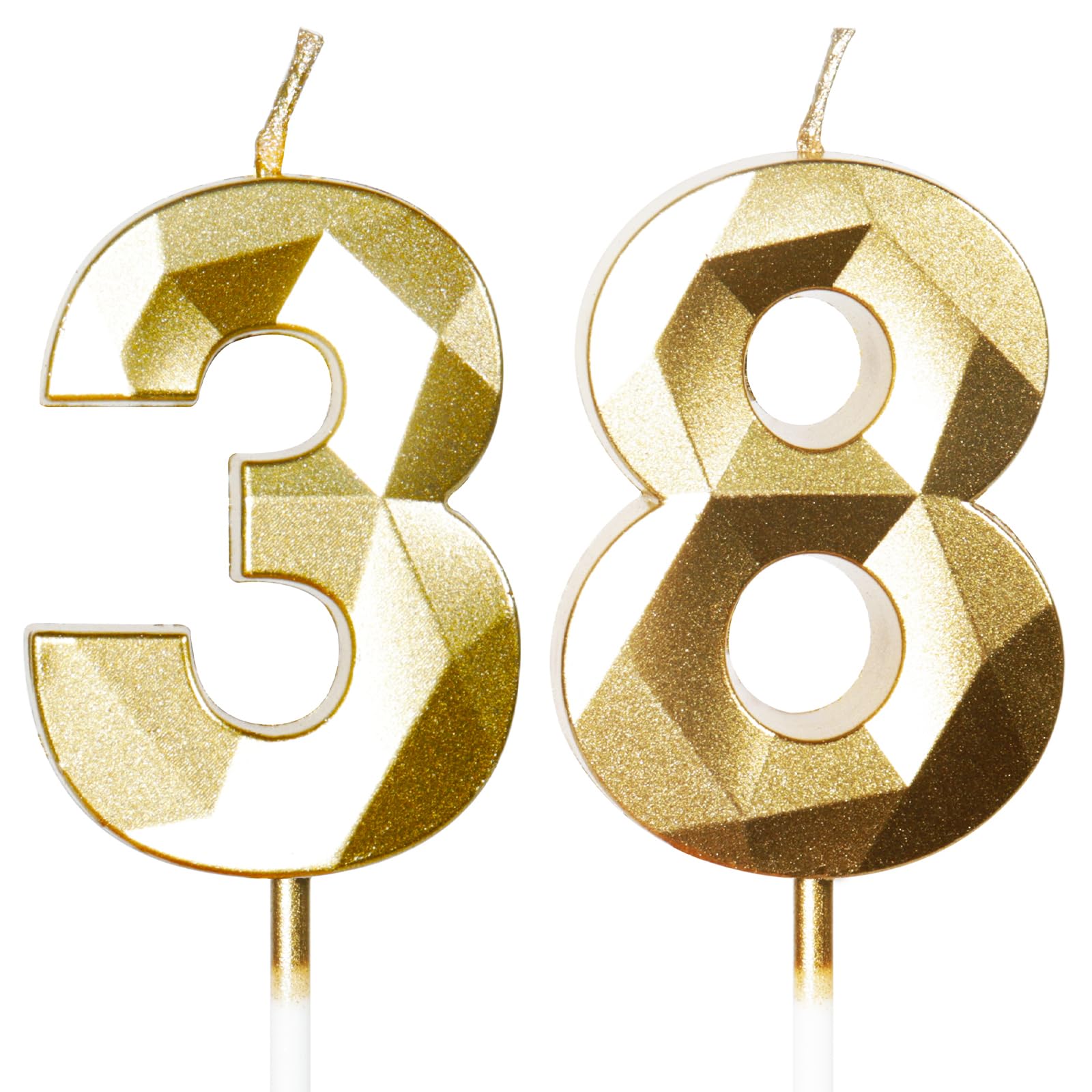 Yiran 50th Birthday Candles, Gold Number 50 Happy Birthday Candles, Cake Topper Decorations for Birthday Party, Wedding Anniversary Celebration Supply — view 179