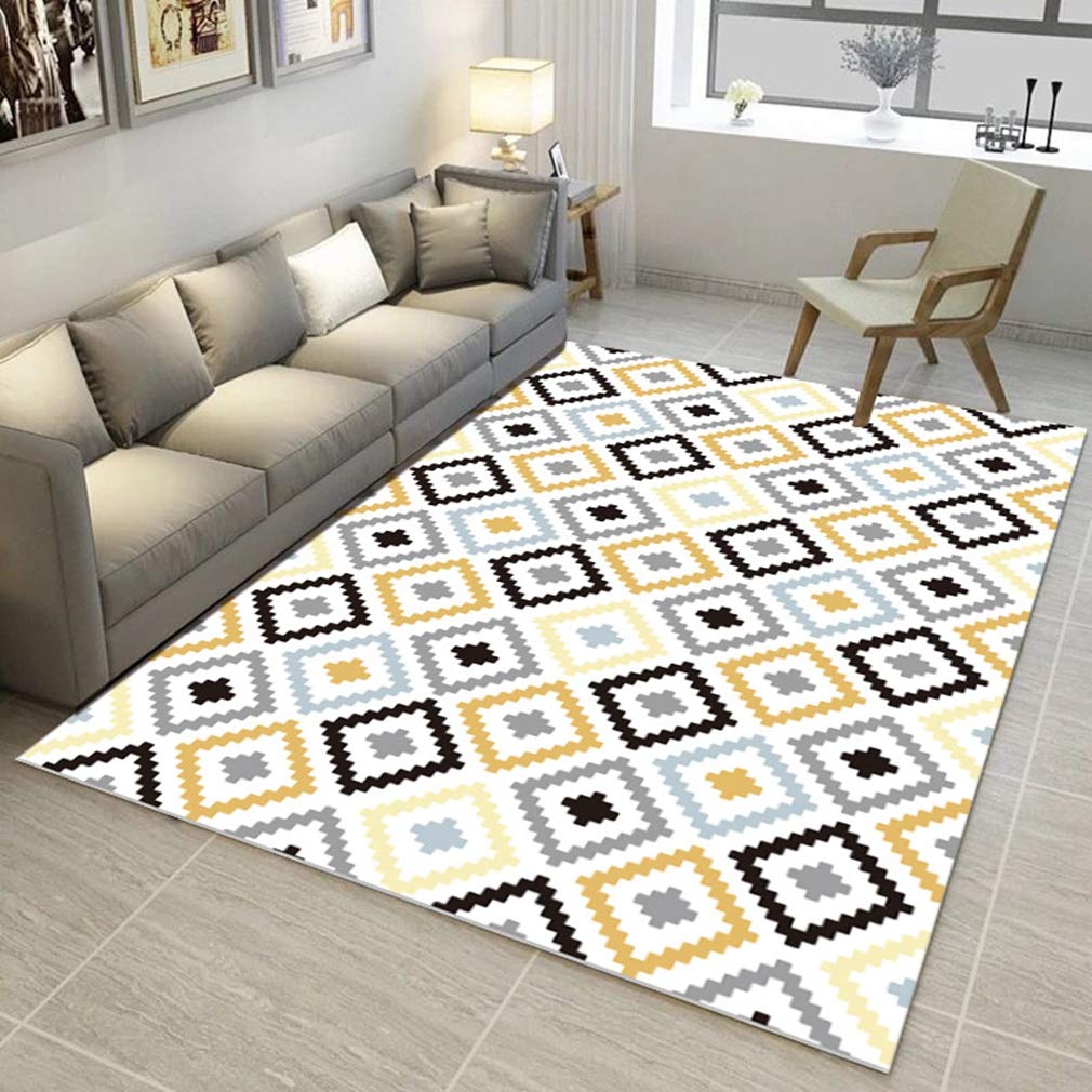 Buy MOXIC Soft Geometric Living Room Area Rugs Rectangular Children Crawling Bedroom Rug Fleece Anti-Slip Fleece Carpets Modern Home Decor Mats Indoor Outdoor Runners Nursery 2.6' X 6.5' ā BookShops.in
