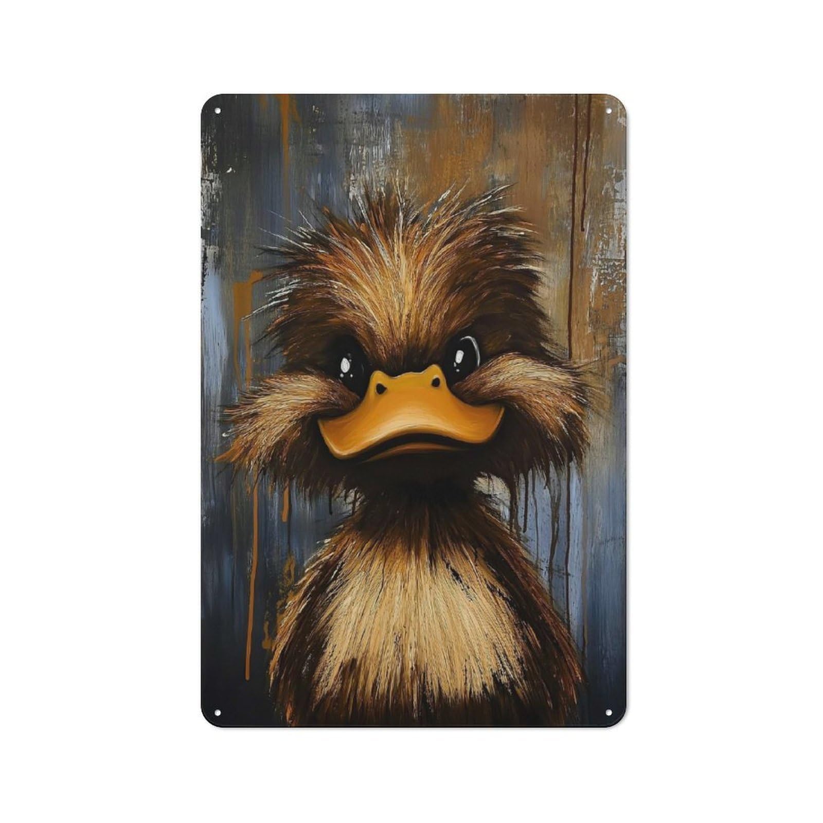Junmoney Style-22 For Café Or Restaurant, Cute Duck Painting Retro Metal Sign 30X20cm, Gift For Café Owners And Decorators During The Christmas Season