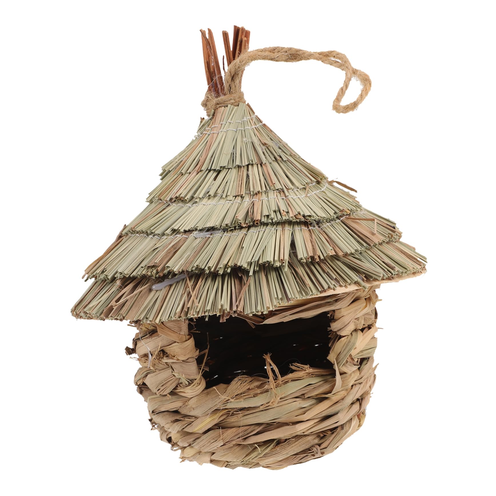 ifundom Delicate Crafted Parrot Nest Wear Resistant Bird House for Outdoor Decor Windproof Natural Hut for Budgerigar Parakeet and Other Birds
