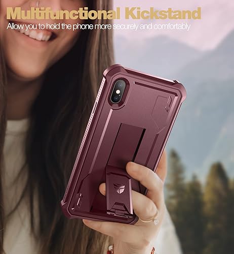 Miniatura 5 de Dexnor Funda para iPhone Xs Max, Protector de pantalla y soporte integrados Protección de grado militar resistente a prueba de golpes para iPhone Xs