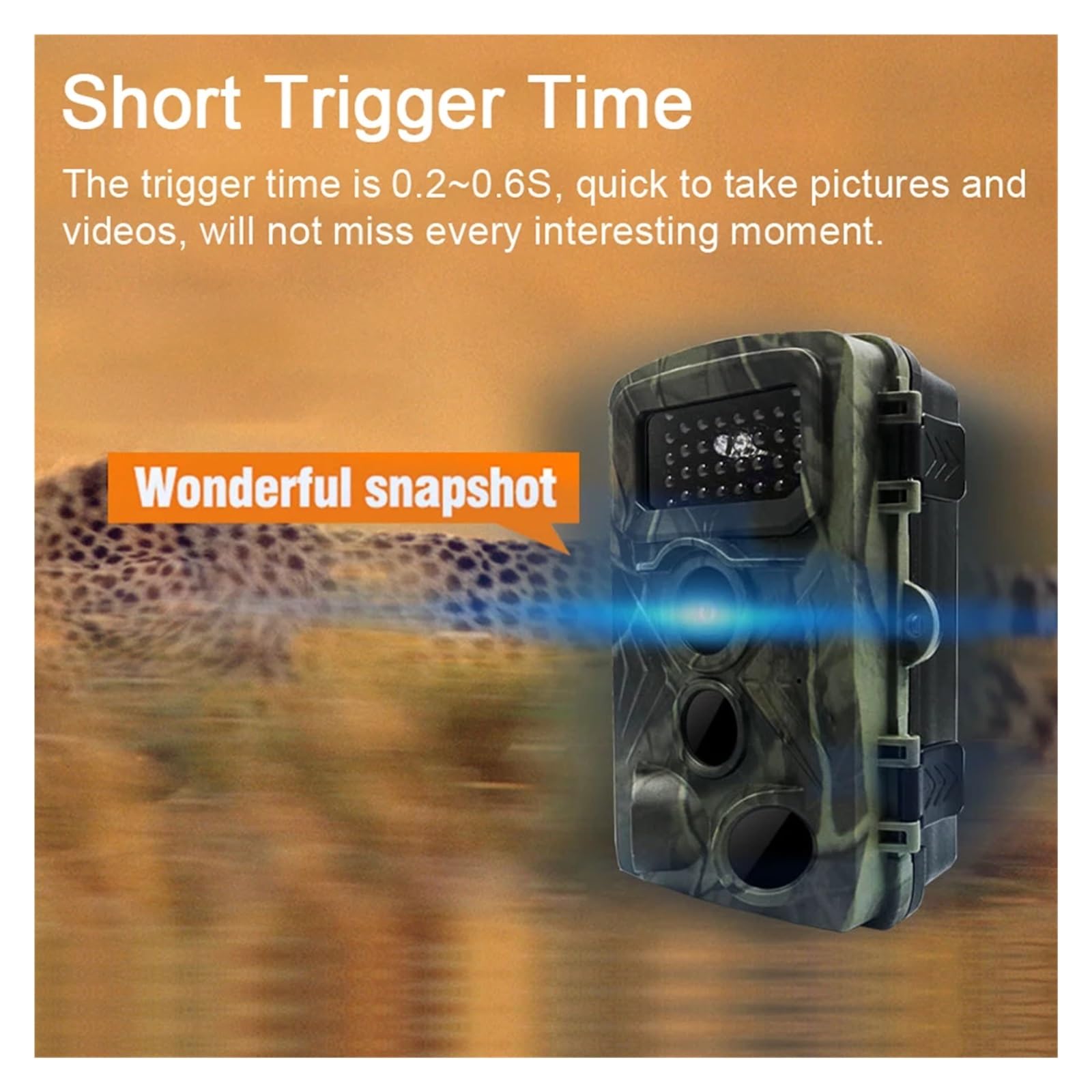36MP 1080P Caméra De Prise De Photo Nocturne Caméra De Surveillance des Animaux De Chasse IP66 Étanche avec 34 Lumières Infrarouges