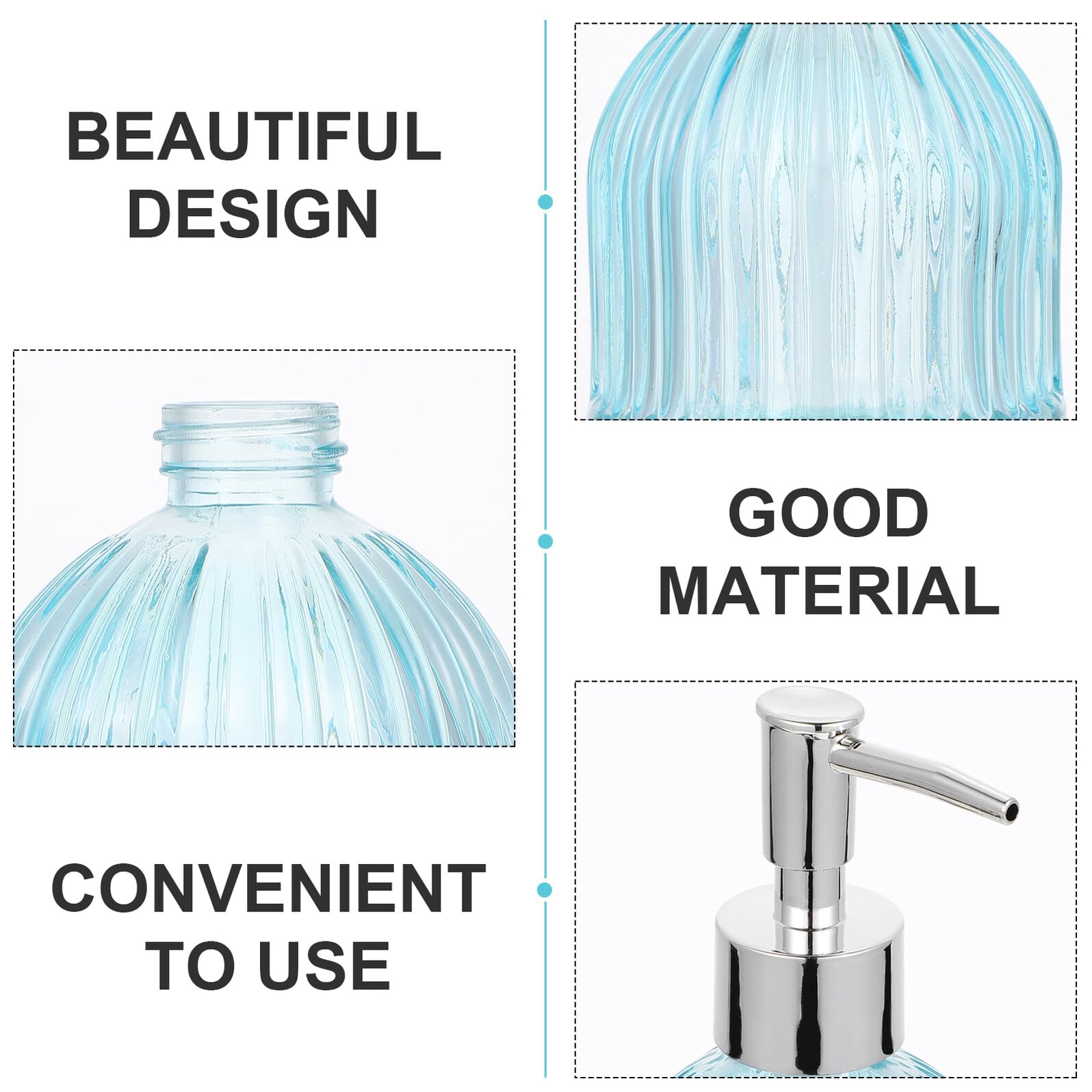 2 Stück Nachfüllbare Glas Seifenspender 200ml für Küche und Bad | Pumpe zum Leichten Dosieren, Transparentes Design, als Spenderflasche für Handwaschflüssigkeit