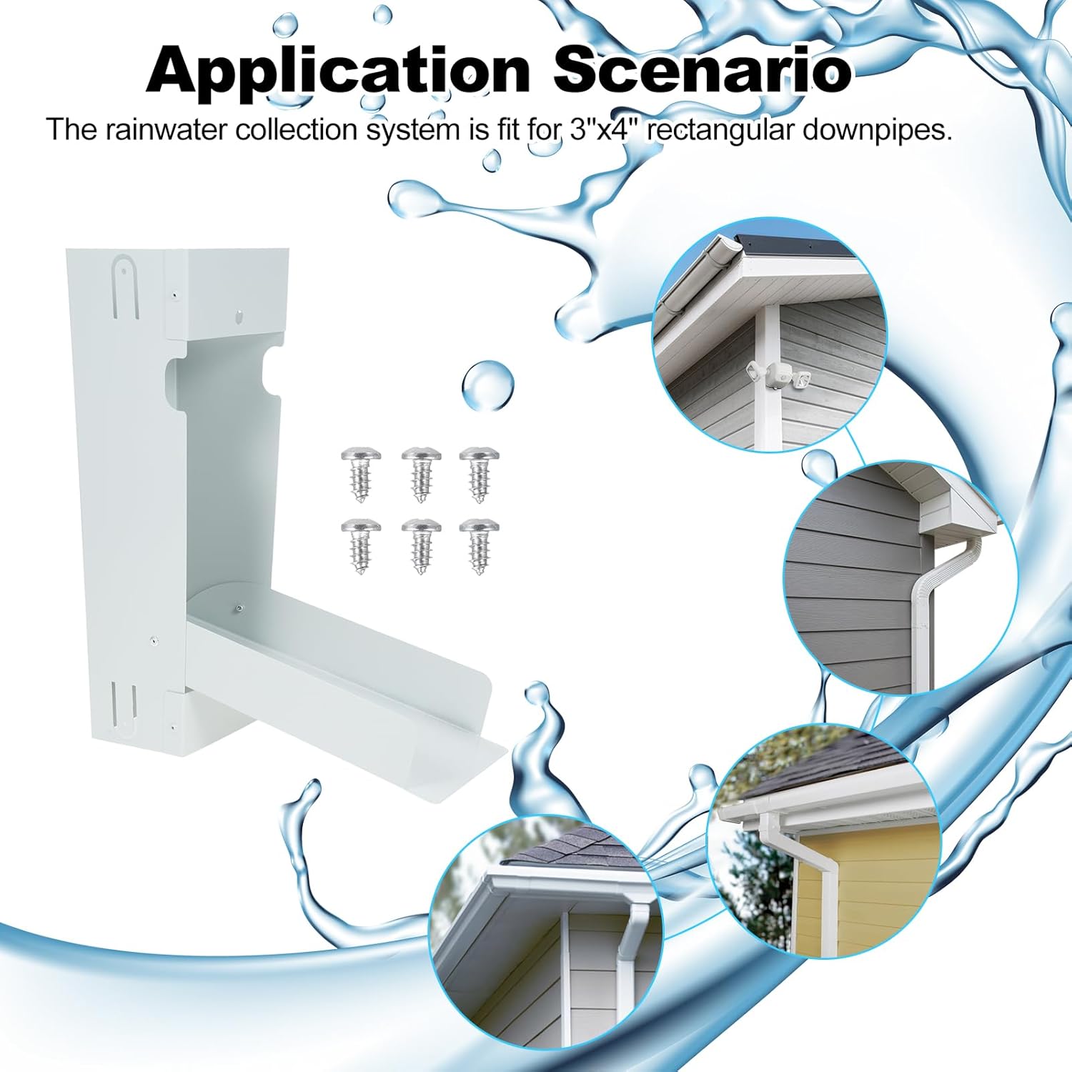 Premium Stainless Steel Rainwater Collection System Rain Diverter Kit High Efficiency Downspout Diverter with Open Close Design for 3x4 Standard Downspouts Home Garden Wate