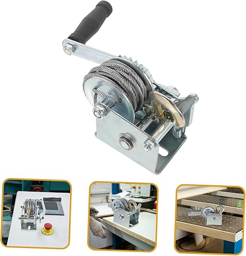 Miniatura 8 de Mobestech Cabrestante de mano para remolque de barco, mini cabrestante de 500 libras, 23.0 ft, cable de acero, diseño compacto para un fácil