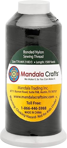 Miniatura 640 de Mandala Crafts Hilos de coser resistentes de nailon consolidado, hilo para tejer jeans de cuero, hilos de tapicería marina al aire libre, Beige