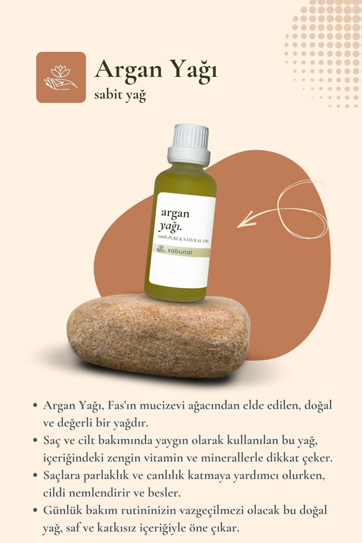Argan Yağı 50 ml - Saç ve Cilt Bakımı İçin Bitkisel Bakım Yağı