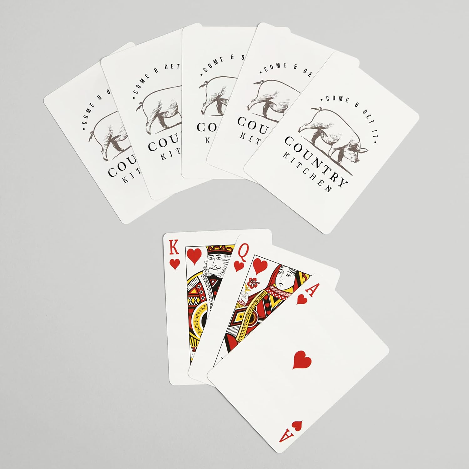 Lantern Press Country Kitchen, Pig on White, 52 Playing Cards for Adults, Poker Size Card Deck