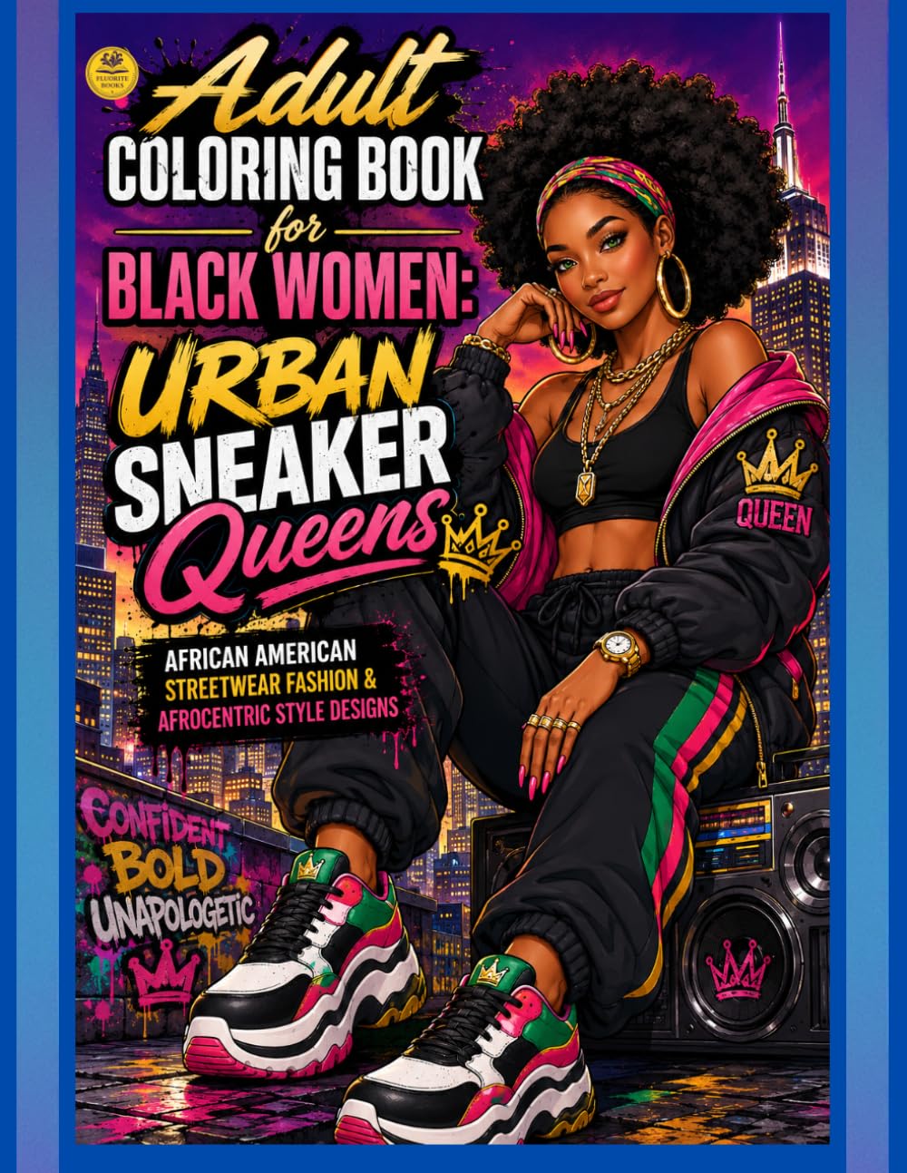 Adult Coloring Book for Black Women: Urban Sneaker Queens, African American Streetwear Fashion & Afrocentric Style Designs