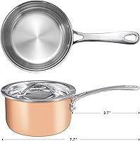 Vista 2 de Mini Cazo con Tapa, Olla de Acero Inoxidable de Tres Capas con Mango Termoaislante y Compatibilidad con Todo Tipo de Cocina
