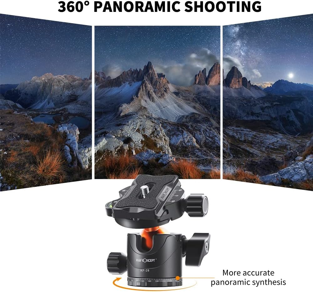 K&F Concept 68" Carbon Fiber Camera Tripod,Compact Tripods with Metal Ball Head,Quick Release Plate,Detachable Monopod 10KG Load for DSLR Cellphone Tripods(SA255C1) D255C4+BH-28L : Electronics