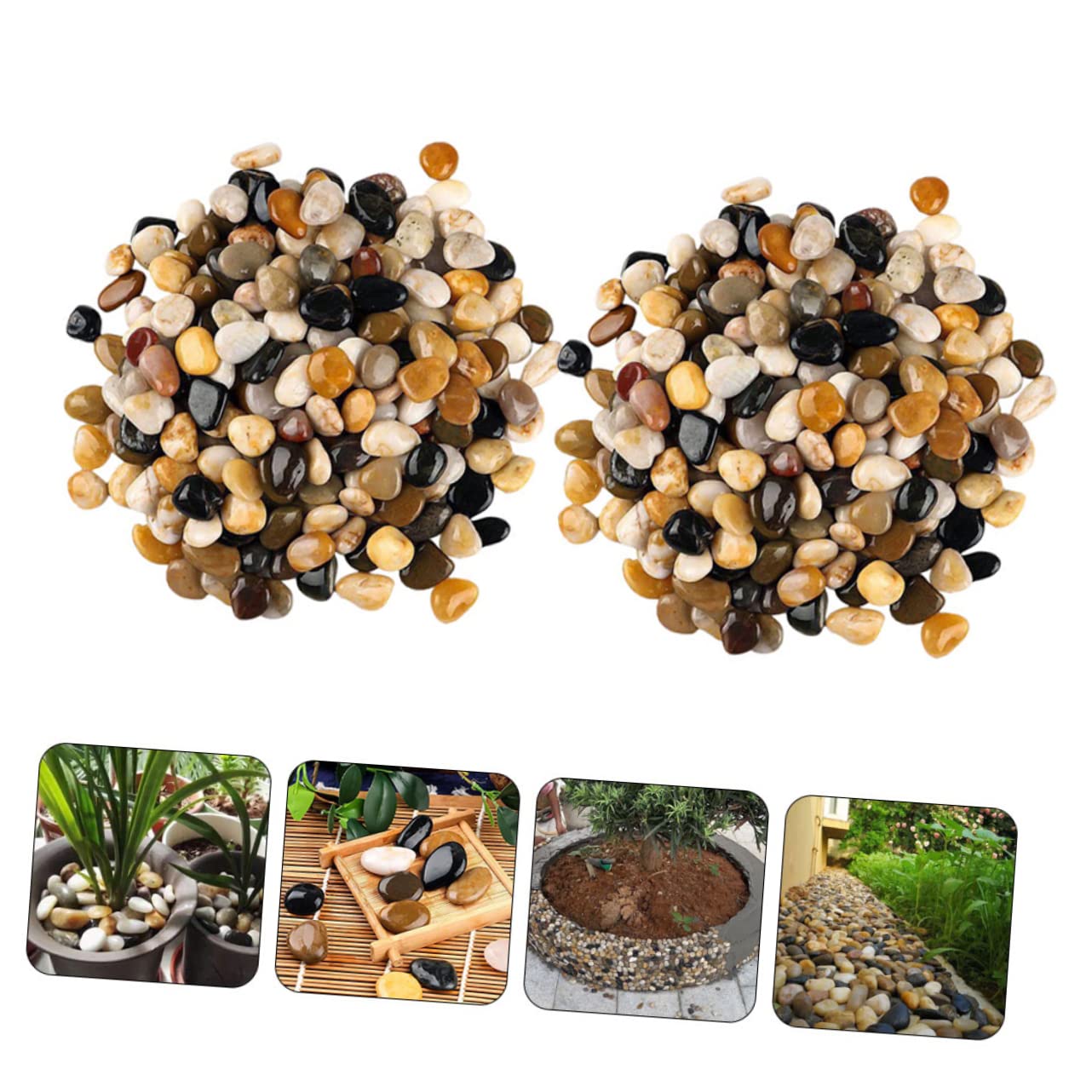 2taschen Beutel Natursteine Für Aquarien Ziersteine Für Pflanzen Und Vasen Polierte Kiesel Für Stilvolle Dekoration Für Aquarien Und Gartendeko