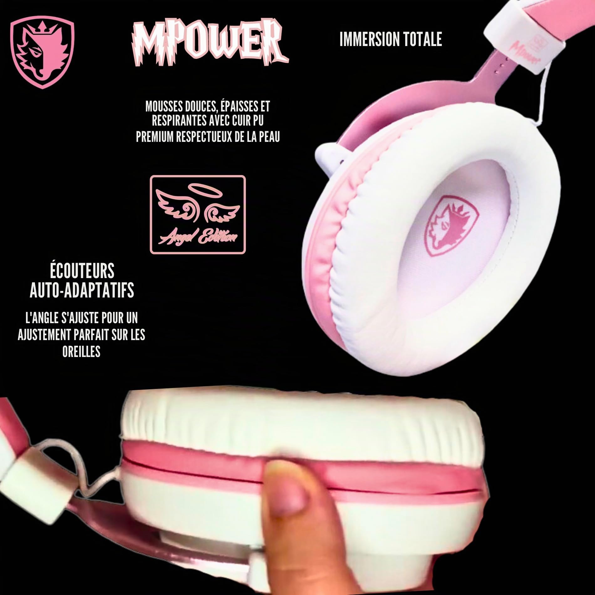 SADES Mpower SA-723 Casque de Jeu Rose Normal