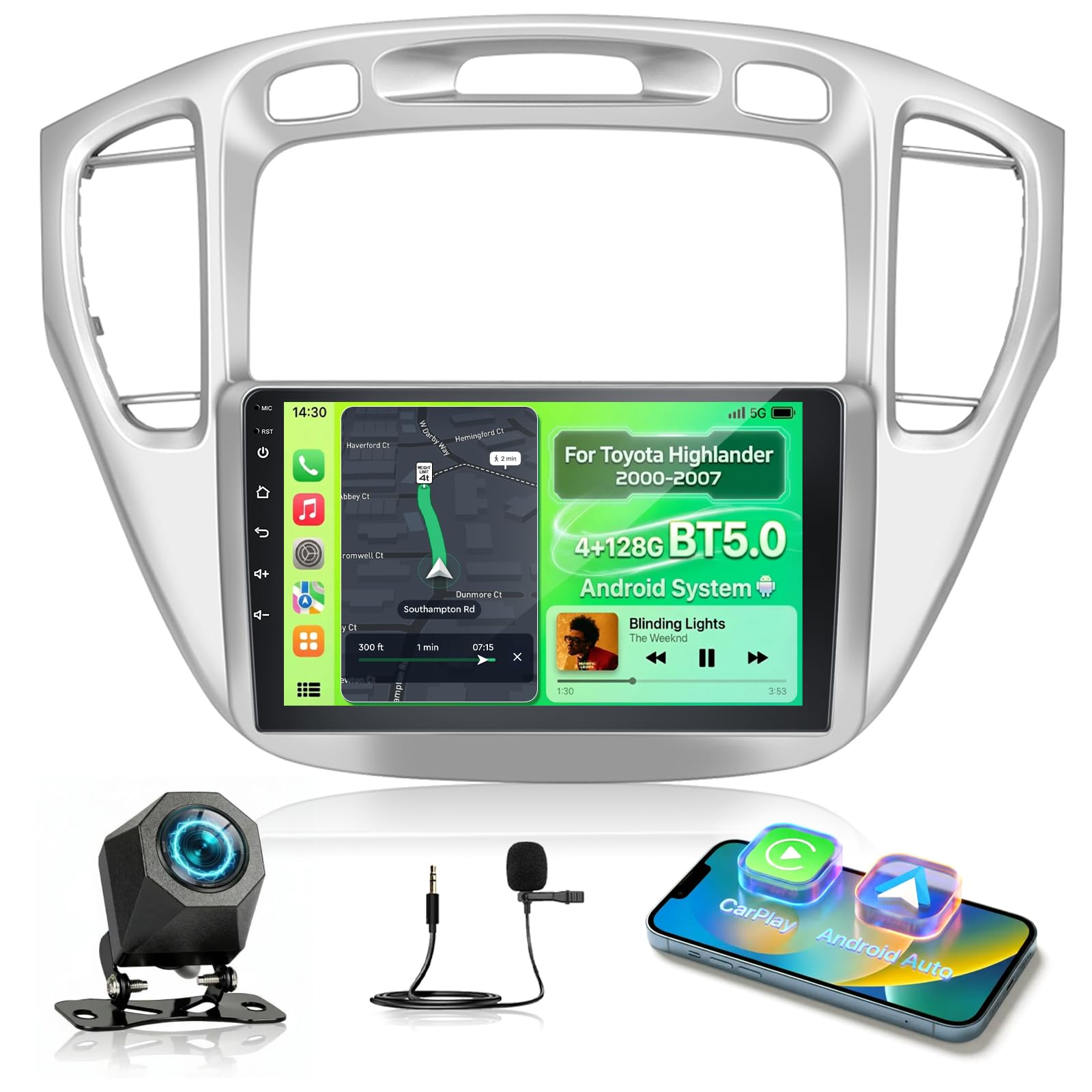 Photo 1 of [4+128G] for Toyota Highlander Radio 2000-2007: 9 inch Android IPS Incell Touchscreen Dasaita Highlander Stereo - Carplay and Android Auto, 5G/WiFi, GPS, BT5.0, Custom Homepage + Backup Camera