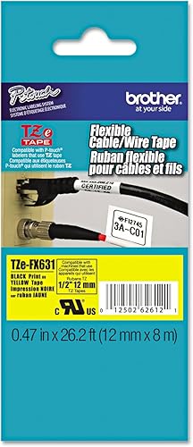Miniatura 73 de Brother - Cinta de etiquetas laminadas P-touch M31, prémium, 0.47 pulgadas de ancho x 26.2 pies de largo, negra sobre transparente mate Negro sobre