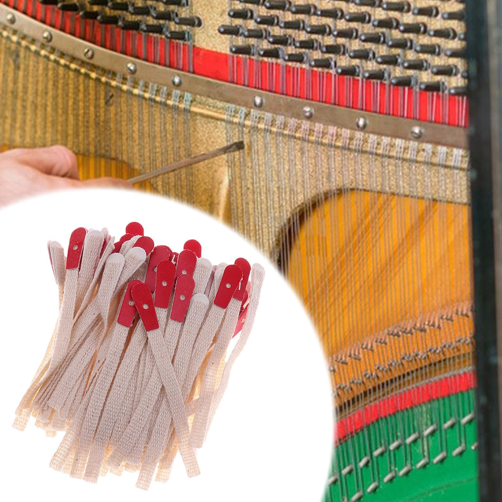 Colcolo Teclado de bridas Widget de cuerda trepadora Accesorios de instrumentos comúnmente utilizados Piano Spring Clip Pianos Tuning Rope para, 50 Piezas