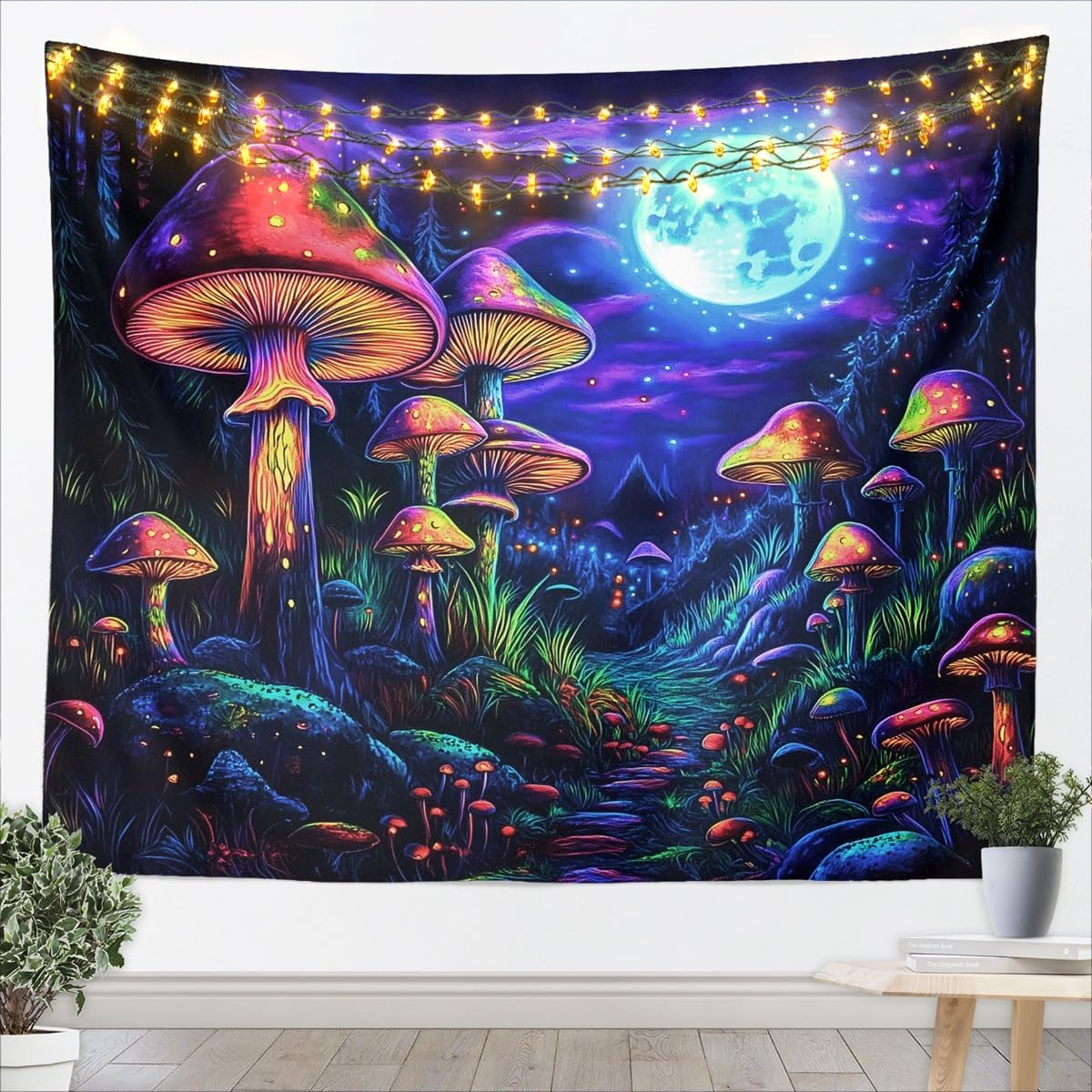 jejeloiu Boho Floral Tapestry Large 59"x82" Kids Pink Bohemian Flower Wall Hanging Blanket for Boys Girls Teens Botanical Leaves Wall Art Blossom Plant Lightweight image 3