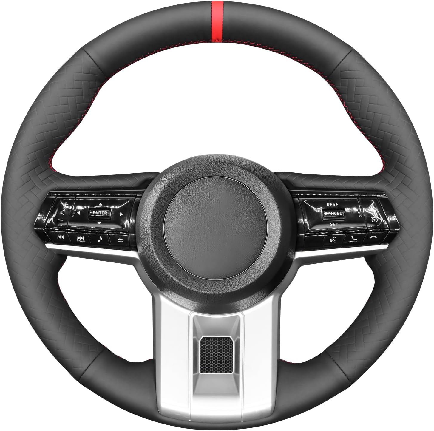 MEWANT Hand Sewn Steering Wheel Cover Wrap for Mitsubishi Triton L200 Montero Pajero 2025 Steering Wheel Accessories for Mitsubishi Triton L200 Montero Pajero 2025