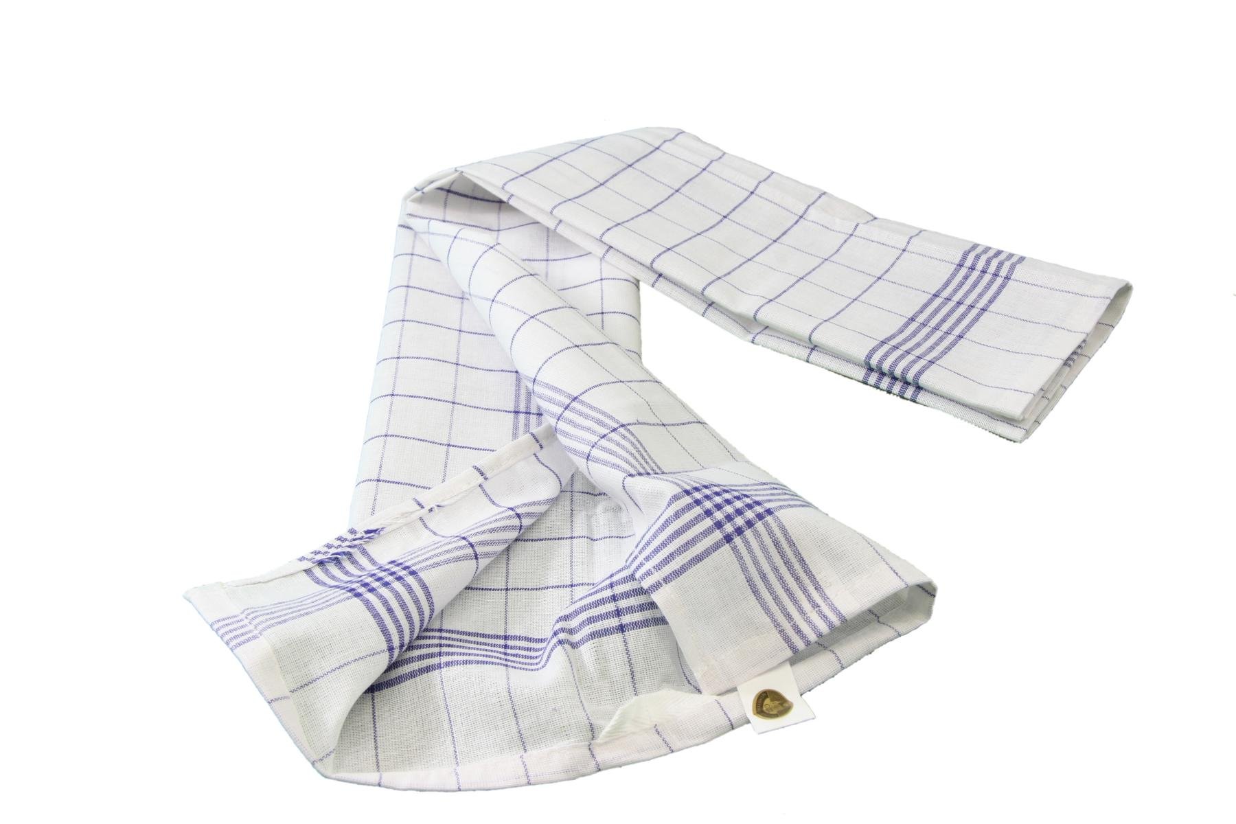 Gözze 10er Pack Geschirrtücher - Super Saugfähige Baumwolltücher In Weiß/Blau Karo