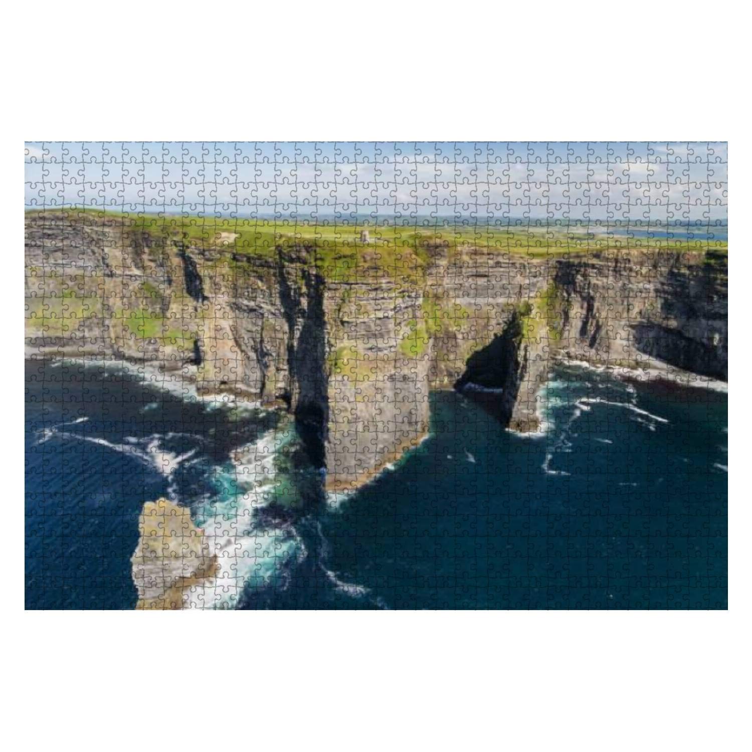 World Famous Birds Eye Aerial View Of The Cliffs Of Moher County Clare 1000 Pieces Wooden Jigsaw Puzzles for Adults Decompression DIY Children Educational Puzzles Creative Games Toys Gift Home Decor