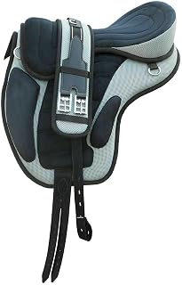 EU Sillín de caballo sintético Freemax equestre Universo para tachuela de caballo (tamaños disponibles: asiento de 14 a 18 pulgadas)