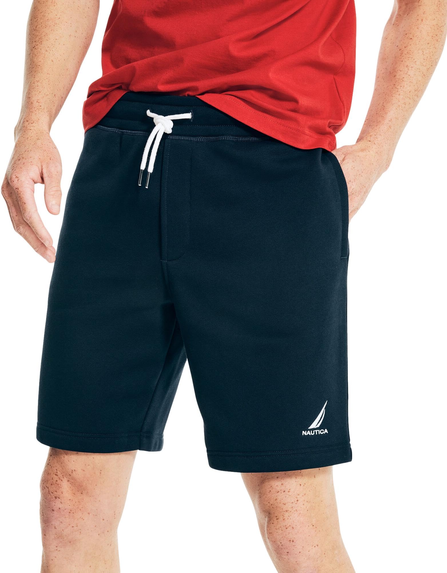 Nautica Mens Soft Cotton Fleece Jogger Gym Active Sweat Shorts