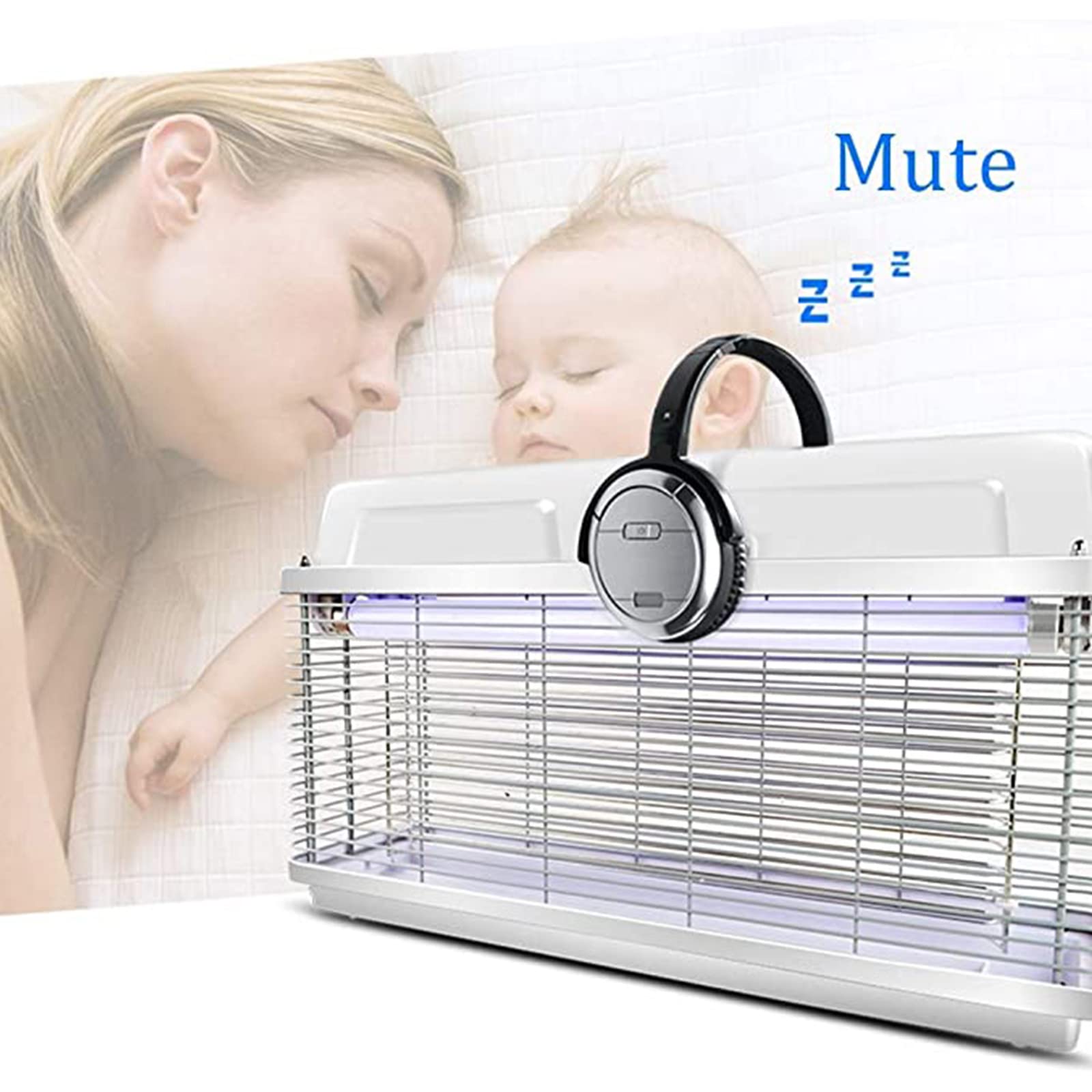 Mückenfalle, Insektenvernichter, elektrischer Mücken- und Fliegenvernichter für Zuhause, Mückenlampe, gewerbliche UV-LED-Fliegenlampe für Innenräume, Garten, Schlafzimmer, Küche (40W)