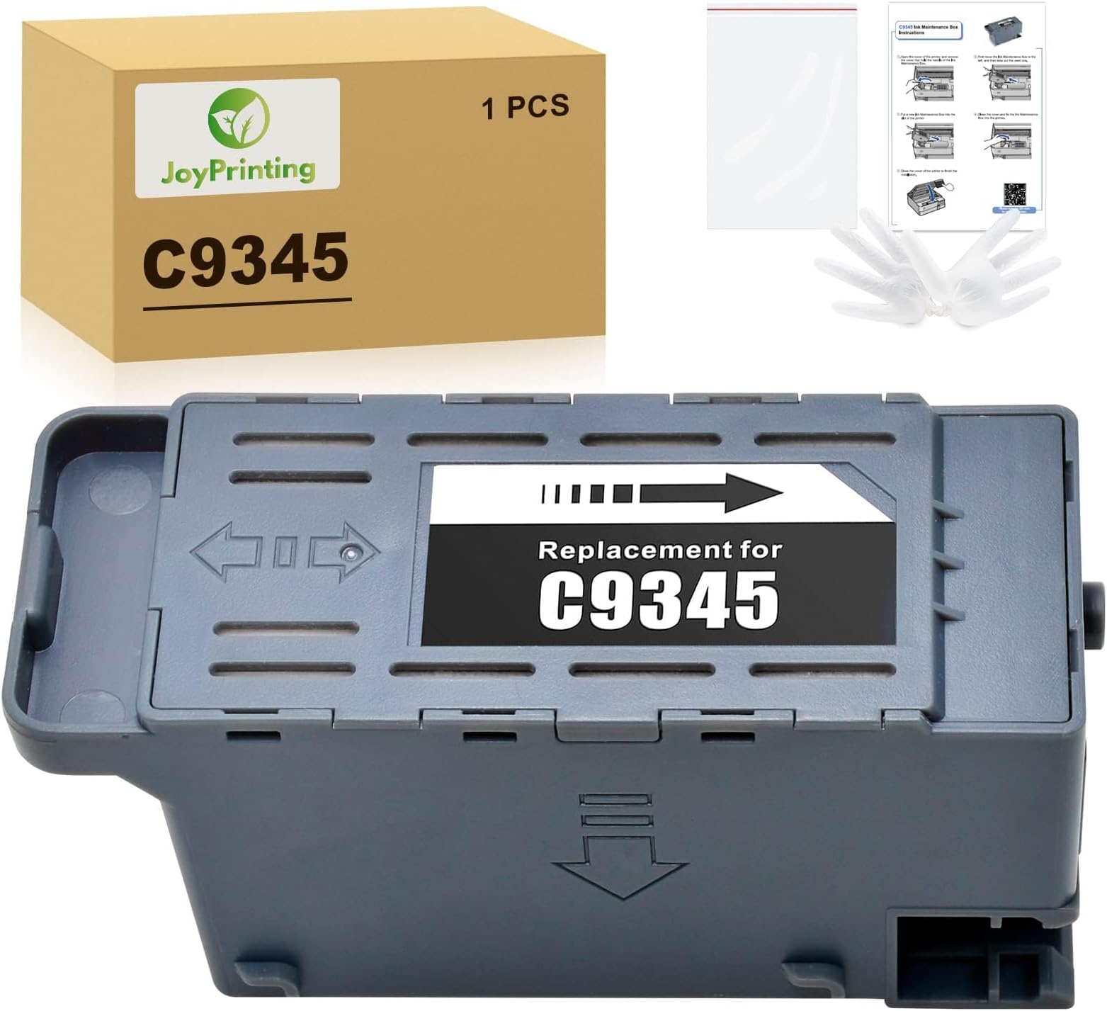 C9345 Ink Maintenance Box Replacement for EPSON C9345 C12C934591 Work with ET-5880 ET-5850 ET-5800 ET-16600 ET-16650 ET-16150 ET-M16600 WF-7840 Printers (With Chip, 1 Pack)