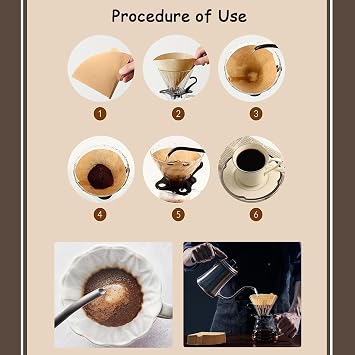 100 PCS Coffee Filter Papers, Disposable Unbleached Coffee Filters Papers Compatible with Size 02 Cone Filter Paper for Coffee Dripper Pour Over Coffer Makers (1-4 Cups), White