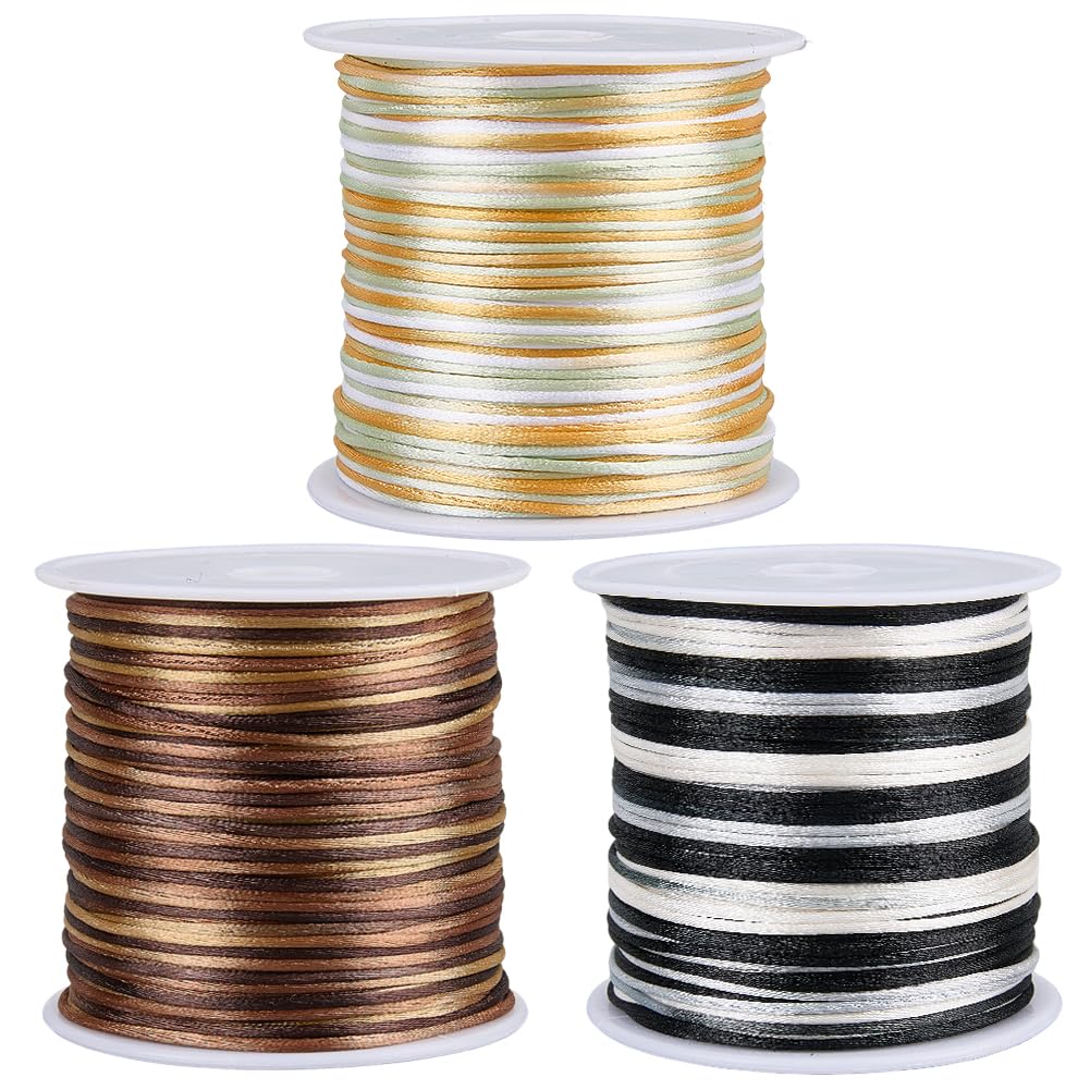 Fil à tricoter en nylon satiné SUNNYCLUE solide pour réparer et créer des bijoux