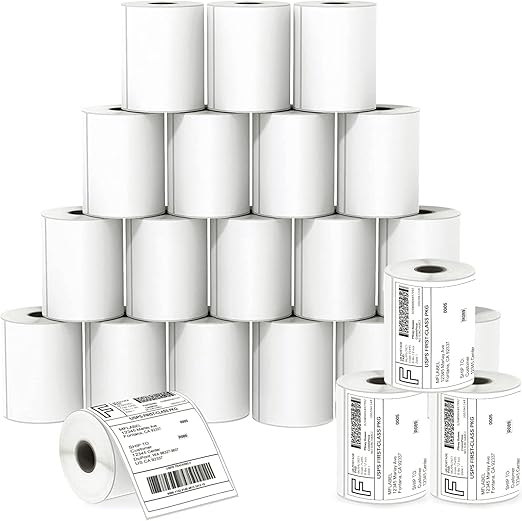 MFLABEL® 40 Rolls of 250 4x6 Direct Thermal Blank Shipping Labels for Zebra 2844 Zp-450 Zp-500 Zp-505