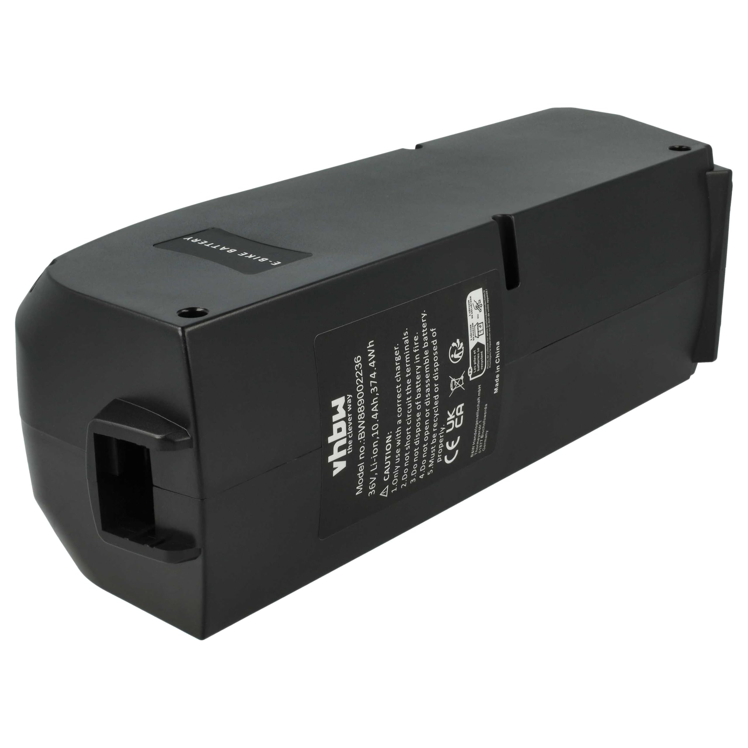 vhbw Akumulator kompatybilny z Bosch Classic Line 1 270 020 503, 1 270 020 505, 1 270 020 504 rower elektryczny (10,4 Ah, 36 V, litowo-jonowy) - czarny