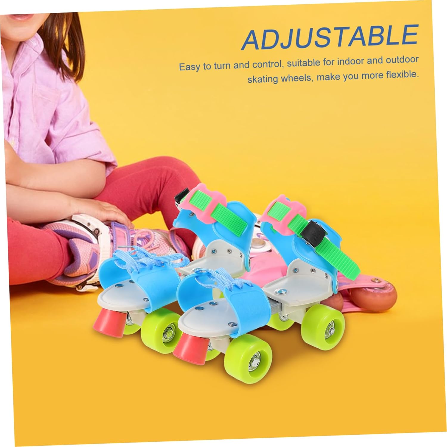 BESTonZON Roller Skates for Girls Training Skate Shoes Wheels Double Row Easy to Turn Protective Comfortable Skating Accessory