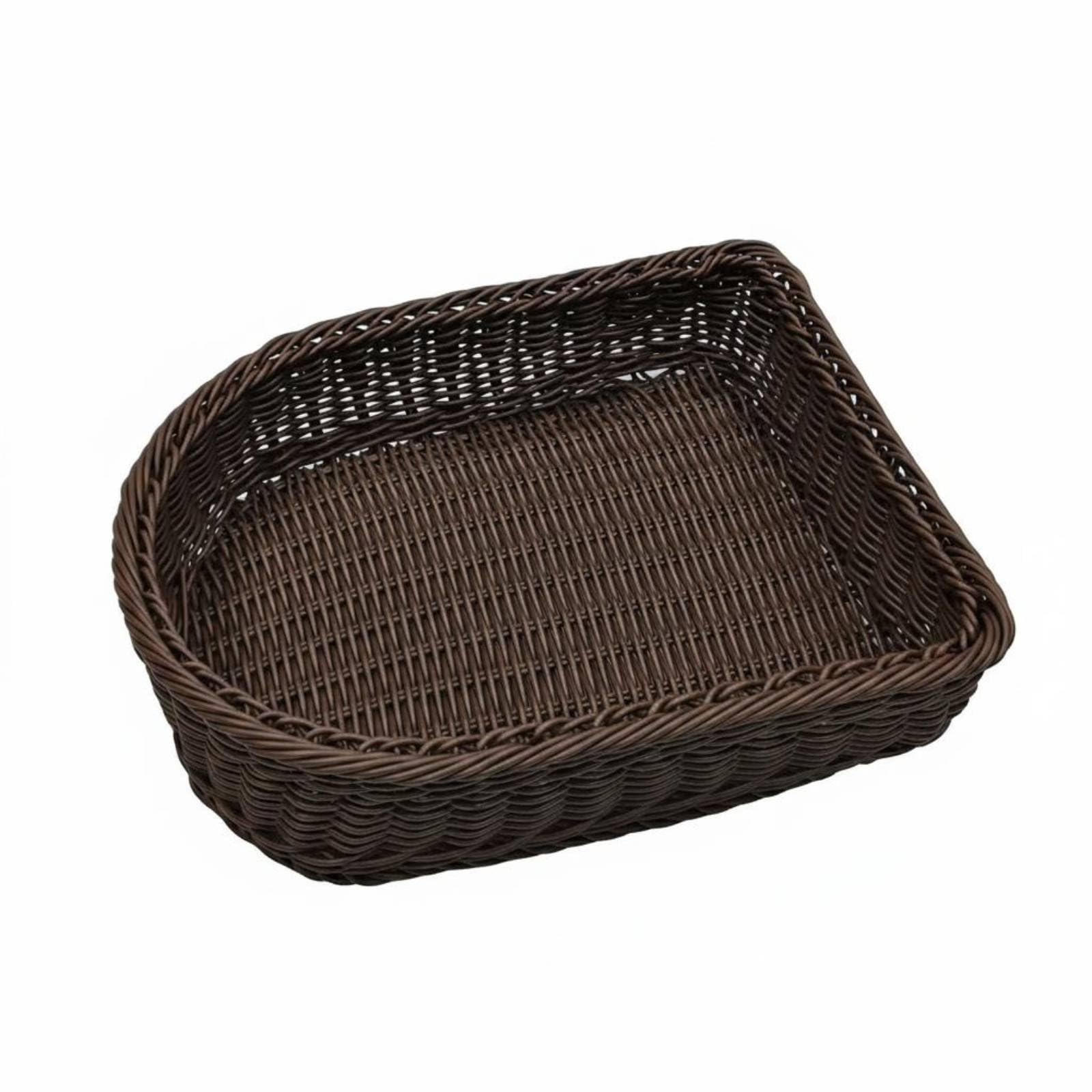 Panier tressé pour pantoufles en imitation rotin marron pour l'entrée