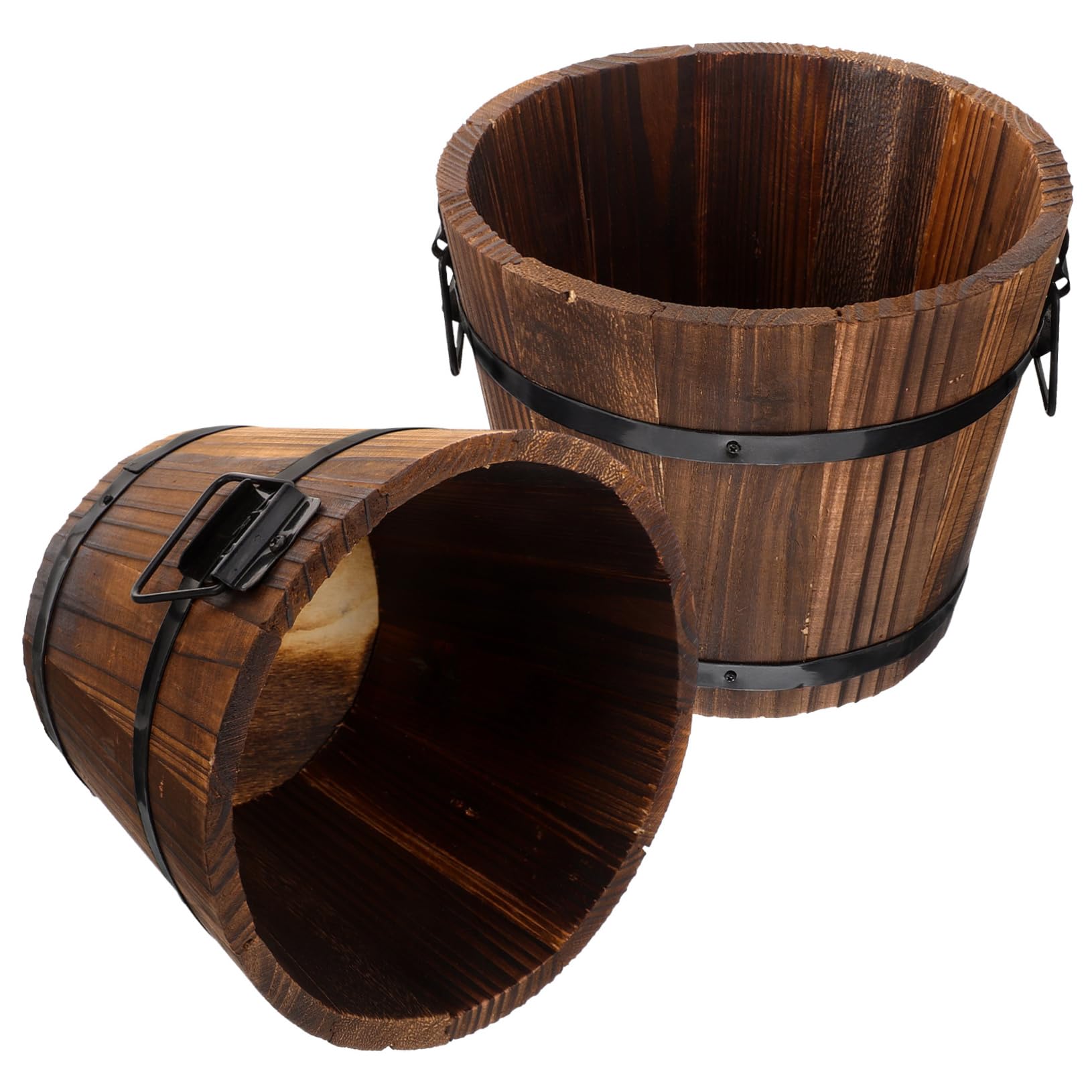 Pot de fleurs en bois massif de style rétro vintage pour un jardin d'exception