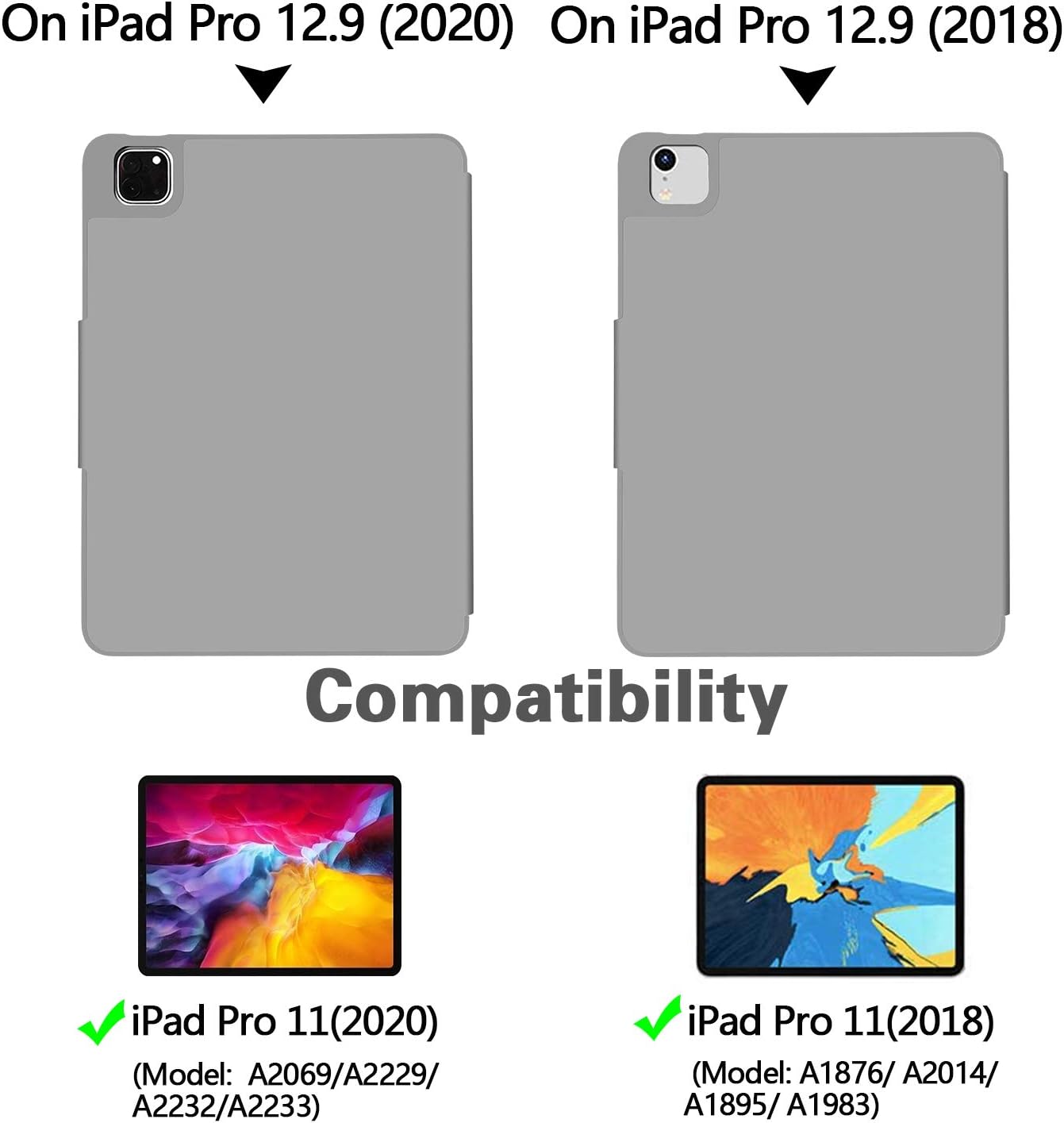 70% Off Everything Origami Case for iPad Pro 12.9 inch 2021/2020/2018 Versions,Multi-Angle Magnetic Standing Cover for iPad Pro 12.9 inch 5th/4th/3rd Generation,Soft TPU Back Cover with Pencil Holder. (Gray)