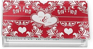 RNK Shops Heart Damask Vinyl Checkbook Cover (Personalized)