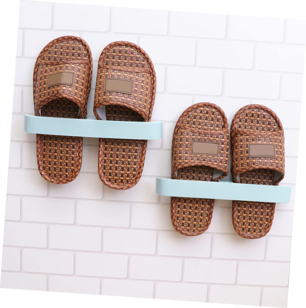 CHILDWEET 9pcs Wall Hanging Slipper Rack No Punch Multi Functional Shoe Shelf for Bathroom Living and Doorway Strong Load Bearing Easy Installation