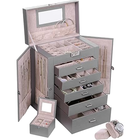 ZOCONE Piccolo Portagioie Da Viaggio Scatola, 2 Strati Portable Jewelry Box Per