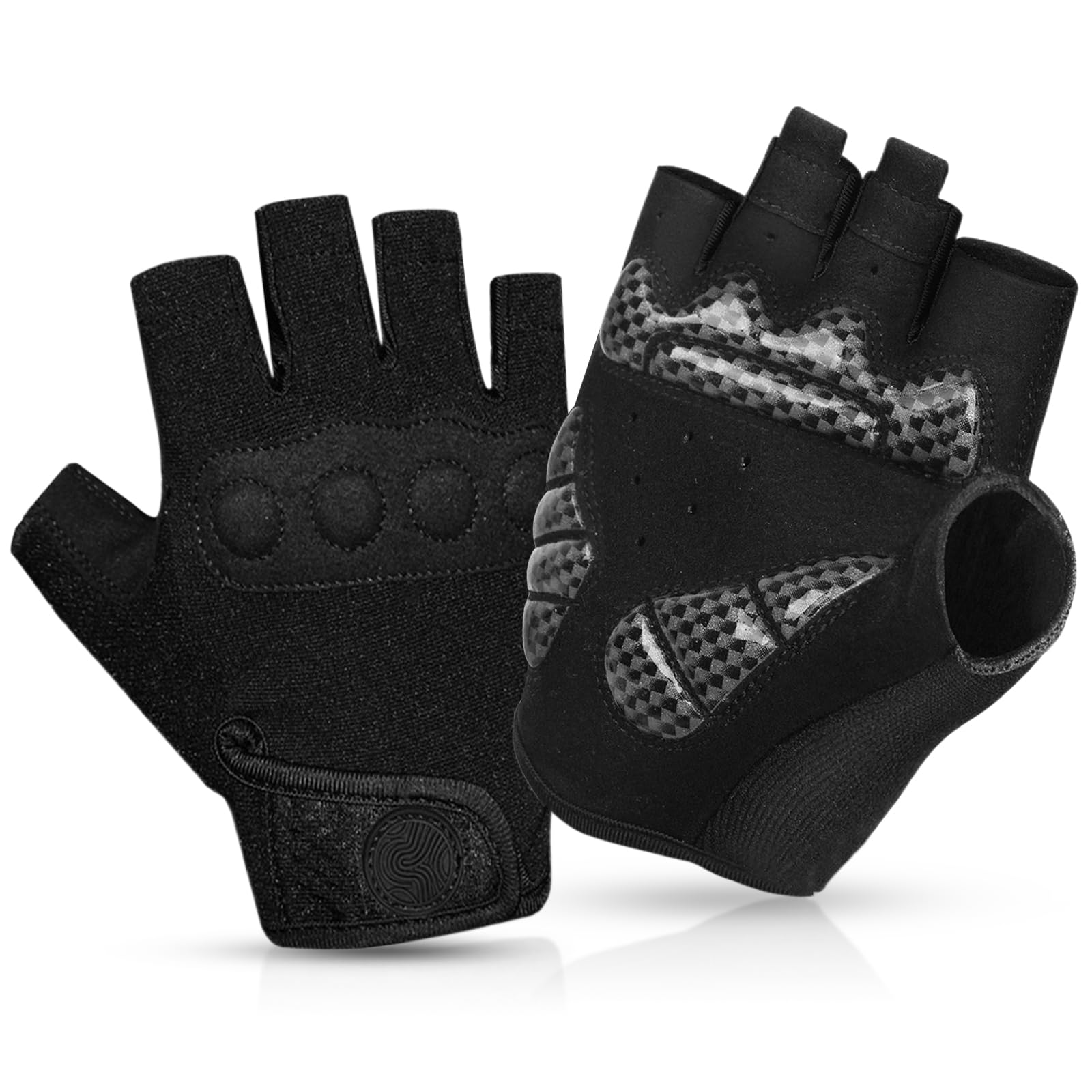 SIWOKJJOCycling Gloves, Fingerless Bike Glove, Men Women Anti-slip Shock-absorbing Half Finger Bicycle Gloves for Cycling Weight Lifting Gym Motorcycle