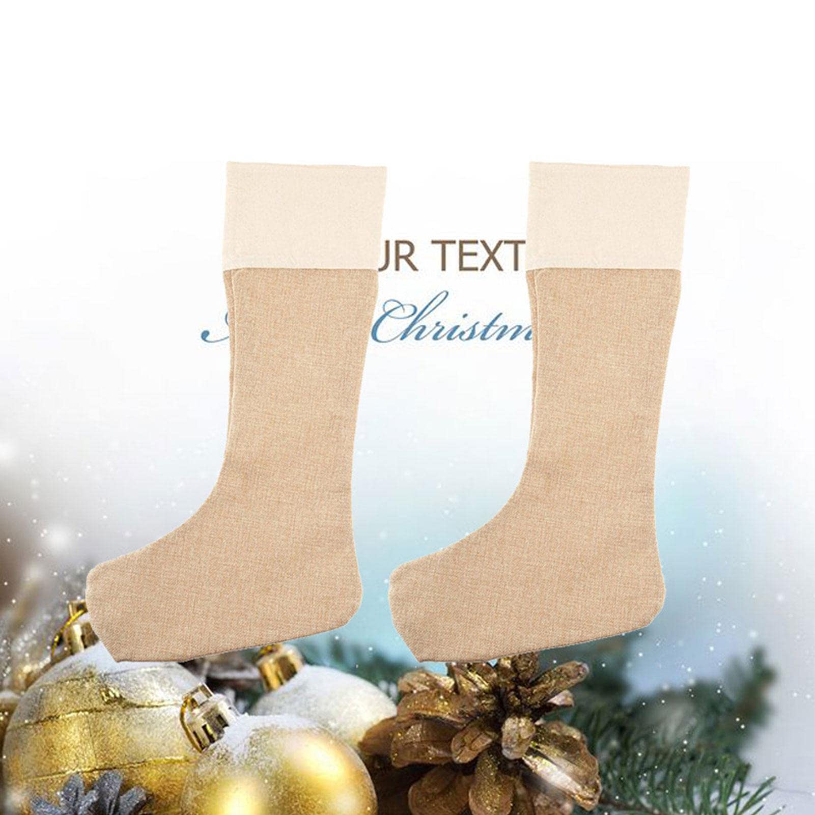 2 Stück Weihnachtsstrümpfe | Weihnachtsstrümpfe Kamin Hängesocken | Personalisierter Weihnachtsstrumpf für Weihnachtsbäume, Kaminsims, Treppen, Kamine (6 Stück)