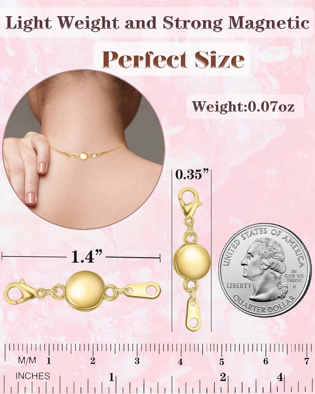 Dailyacc Necklace Clasps and Closures - Round Bracelet Extender Clasps for Jewelry Making - Image 3