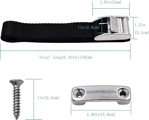 Vista 2 de YYST Kit de amarre para enfriador, correas mejoradas compatibles con Yeti RTIC Igloo Coleman Coolers W SS 316 y bucle de cubierta 316 para mantener